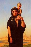 unknow artist Femme fellah portant un enfant. Huile Spain oil painting artist